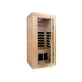One Person Far Infrared Hemlock Standard Indoor Sauna Room Natural Solid Wood