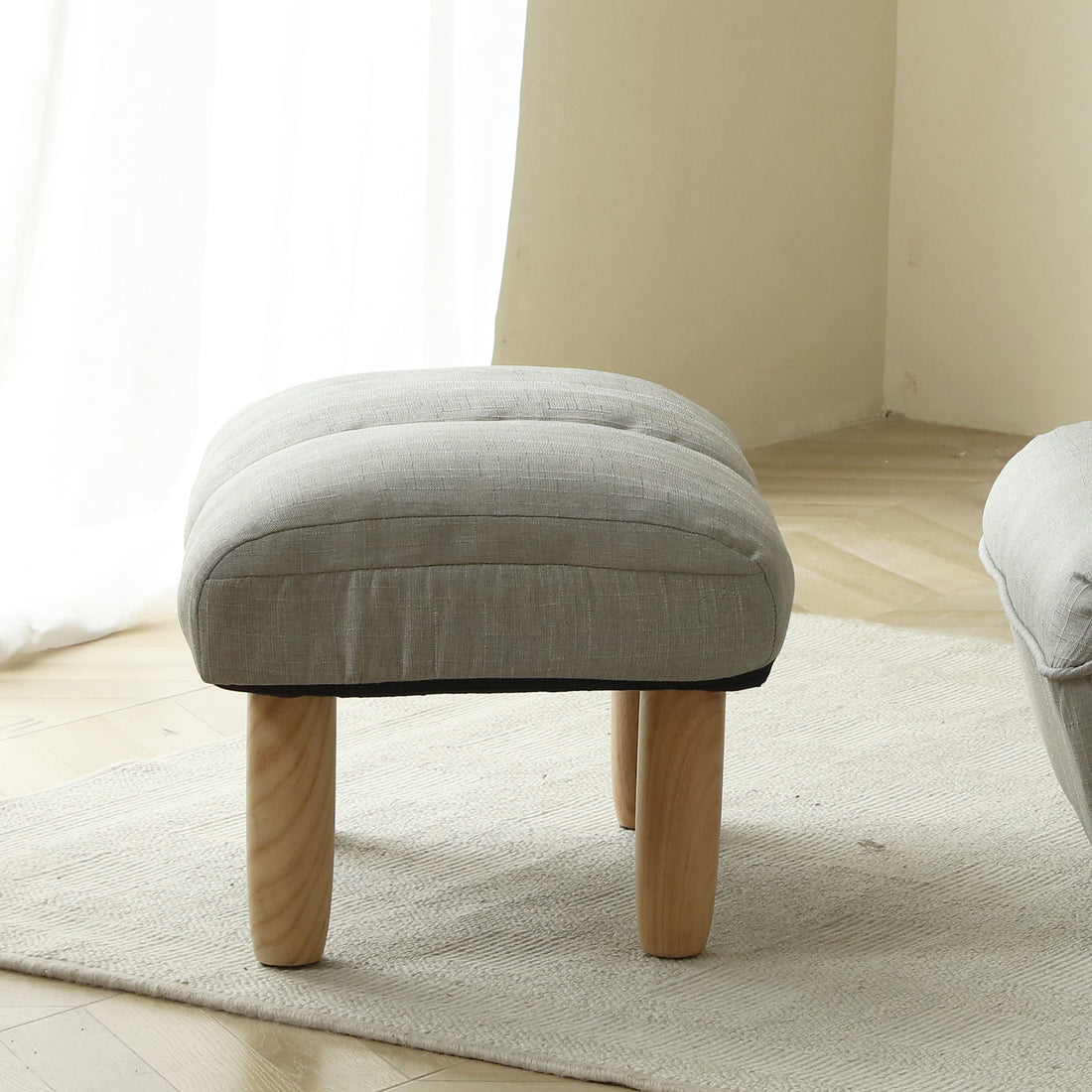 Pedals, Stools, Can Be Matched With Sofa And Chair Pedals, Free Combination, Lounge Chair, Leisure Chair Gray Linen Metal