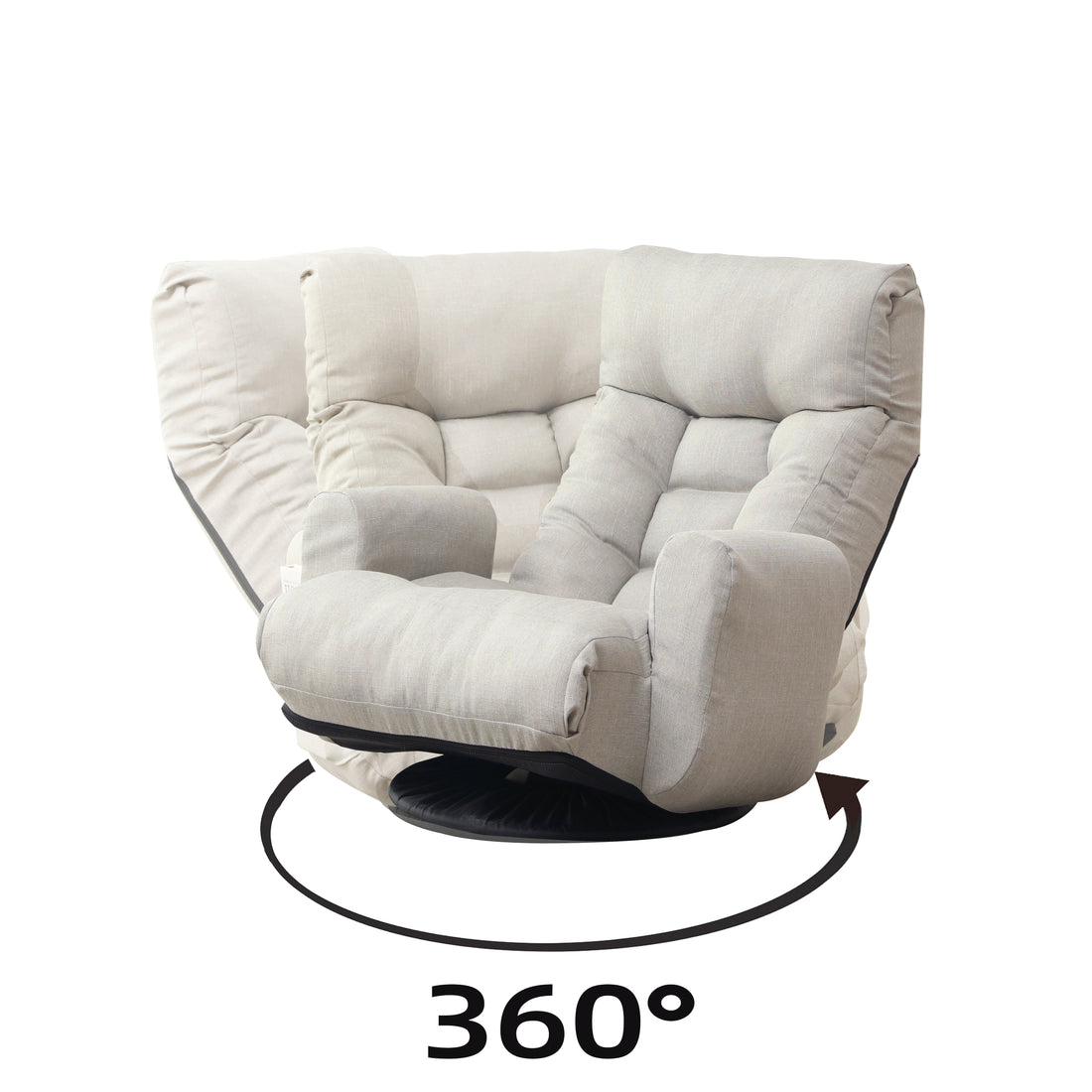Adjustable Head And Waist, Game Chair, Lounge Chair In The Living Room, 360 Degree Rotatable Sofa Chair,Rotatable Seat Leisure Chair Deck Chair,Leisure Sofa And Lounge Chair Combination Cement Grey Linen Linen