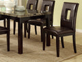 Dining Table Faux Marble Top Birch Veneer Dining Room Furniture 1Pc Table Dark Brown Brown Dining Room Contemporary,Modern Birch Rectangular Kitchen & Dining Tables Mdf