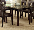 Dining Table Faux Marble Top Birch Veneer Dining Room Furniture 1Pc Table Dark Brown Brown Dining Room Contemporary,Modern Birch Rectangular Kitchen & Dining Tables Mdf
