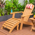 Tale Adirondack Ottoman Footstool All Weather And Fade Resistant Plastic Wood For Lawn Outdoor Patio Deck Garden Porch Lawn Furniture Brown Ban On Brown Wood Plastic
