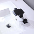 Waterfall Widespread Bathroom Sink Faucet,For 3 Hole 8 Inch Two Handles Bathroom Faucet Matte Black Brass