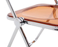 Yellow Clear Transparent Folding Chair Chair Pc Plastic Living Room Seat Yellow Steel