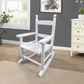 Children'S Rocking White Chair Indoor Or Outdoor Suitable For Kids Durable White Solid Wood