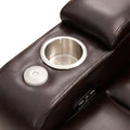 Power Motion Recliner With Usb Charging Port And Hidden Arm Storage 2 Convenient Cup Holders Design And 360 Swivel Tray Table,Brown Old Sku: Sg000630Aad Brown Foam Pu