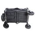 Mini Folding Wagon Garden Shopping Beach Cart Black Blue Black Steel