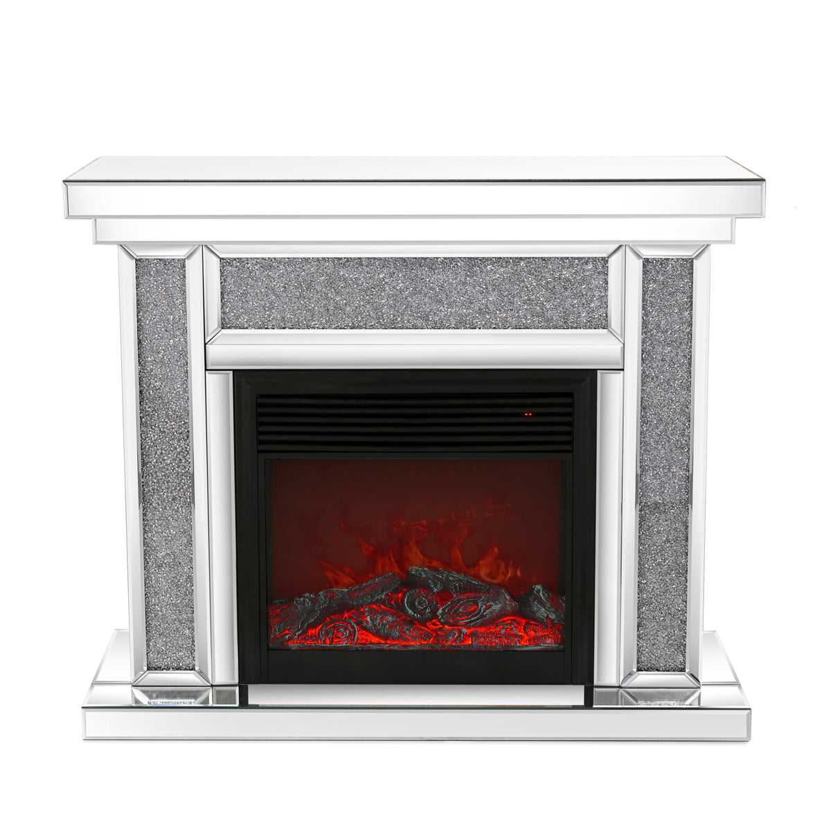 W 47 Inch X D 12.6 Inch X H 41.7 Inch Acrylic Diamond Mirror Mantelpiece, Separate Mantelpiece Built In Filling: Acrylic High Imitation Drill, 1500 W Electric Heating Furnace Powder Coated Electric Primary Living Space Yes Freestanding Electric Up To 40