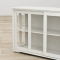 Kitchen Storage Stand Cupboard With Glass Door White White Mdf