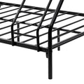 Heavy Duty Twin Over Full Metal Bunk Bed, Easy Assembly With Enhanced Upper Level Guardrail, Black Box Spring Not Required Twin Black Metal Bedroom Bunk Metal
