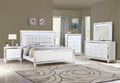 Sterling Queen 5 Pc Led Bedroom Set Made With Wood In White Color Queen White Wood 5 Piece Set Bedroom Bed Included,Chest Included,Dresser Included,Mirror Included,Nightstand Included Contemporary,Modern Solid Wood Mdf Built In Lighting Wood