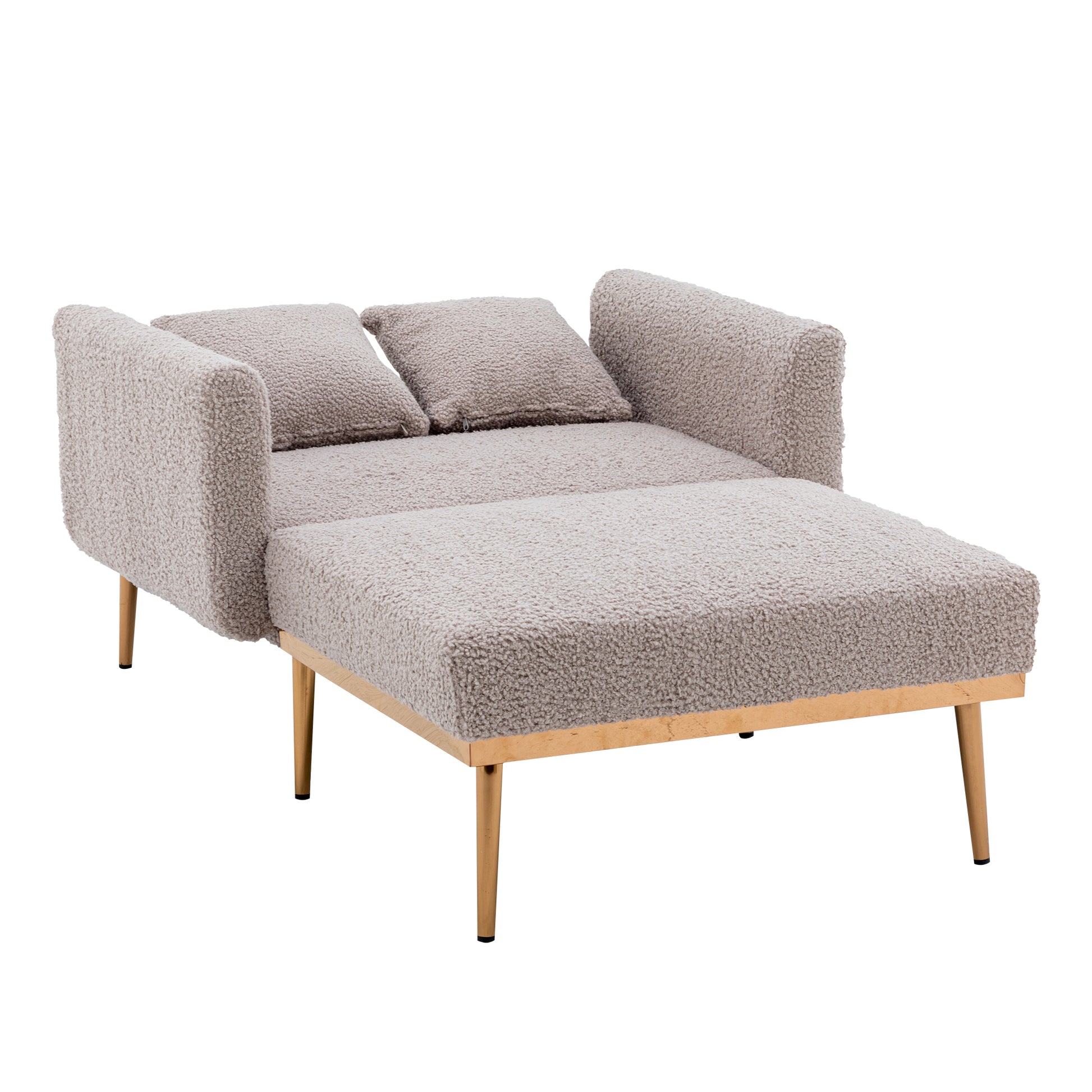 Coolmore Fashionable And Classic Style Chaise Lounge Chair Accent Chair For Living Room, Bedroom Grey Teddy Grey Teddy Foam Teddy