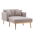 Coolmore Fashionable And Classic Style Chaise Lounge Chair Accent Chair For Living Room, Bedroom Grey Teddy Grey Teddy Foam Teddy