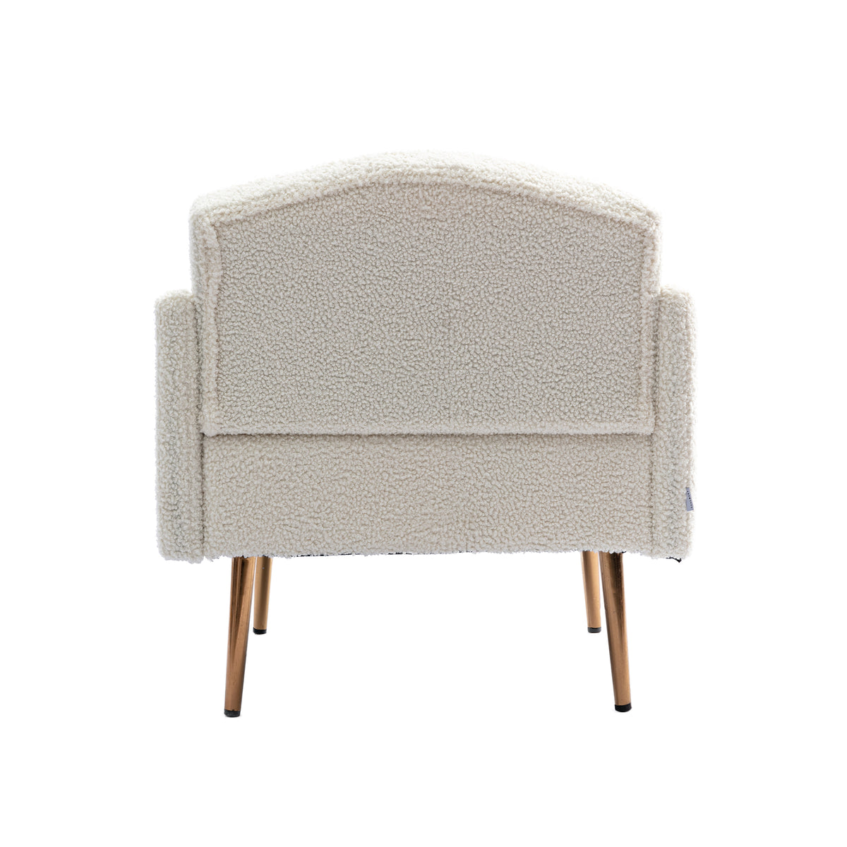 Coolmore Modern Accent Chair With Arms, Tufted Decorative Fabric Armchair With Gold Metal Legs, Upholstered Reading Chair For Living Room Bedroom Office White Teddy White Teddy Foam Metal