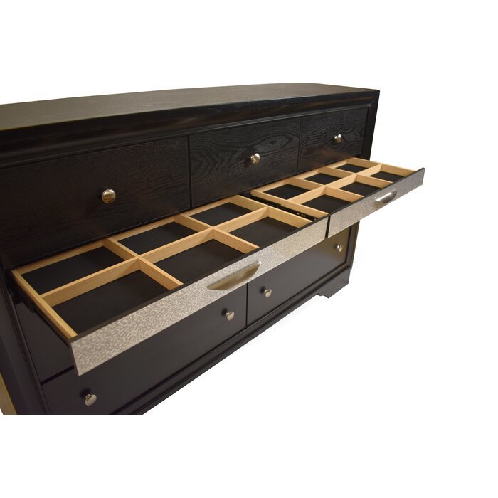 Matrix Traditional Style King 4 Pc Storage Bedroom Set Made With Wood In Black Box Spring Not Required King Black Wood 4 Piece Set Bedroom Bed Included,Dresser Included,Mirror Included,Nightstand Included Traditional Solid Wood Mdf Tufted Wood