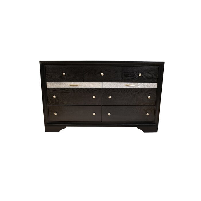 Matrix Traditional Style King 4 Pc Storage Bedroom Set Made With Wood In Black Box Spring Not Required King Black Wood 4 Piece Set Bedroom Bed Included,Dresser Included,Mirror Included,Nightstand Included Traditional Solid Wood Mdf Tufted Wood