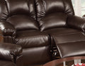 Motion Sofa 1Pc Couch Living Room Furniture Brown Bonded Leather Brown Faux Leather Metal Primary Living Space Cushion Back Contemporary Pillow Top Arms Bonded Leather