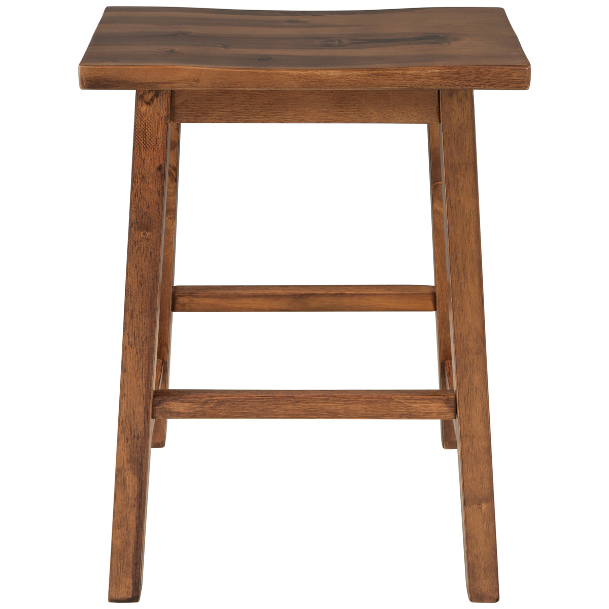 Farmhouse Rustic 2 Piece Counter Height Wood Kitchen Dining Stools For Small Places, Walnut Acacia Wood Walnut Dining Room Rectangular Farmhouse,Rustic Rubberwood Solid Wood