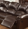 Motion Loveseat 1Pc Couch Living Room Furniture Brown Bonded Leather Brown Faux Leather Metal Primary Living Space Contemporary Pillow Top Arms Bonded Leather