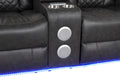 Benz Led & Power Recliner 2 Pc Made With Faux Leather In Gray Grey Faux Leather Metal Primary Living Space Medium Soft Cushion Back Contemporary,Modern Rolled Arms Solid Wood Mdf Faux Leather 5 Seat