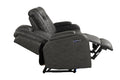 Benz Led & Power Recliner 2 Pc Made With Faux Leather In Gray Grey Faux Leather Metal Primary Living Space Medium Soft Cushion Back Contemporary,Modern Rolled Arms Solid Wood Mdf Faux Leather 5 Seat