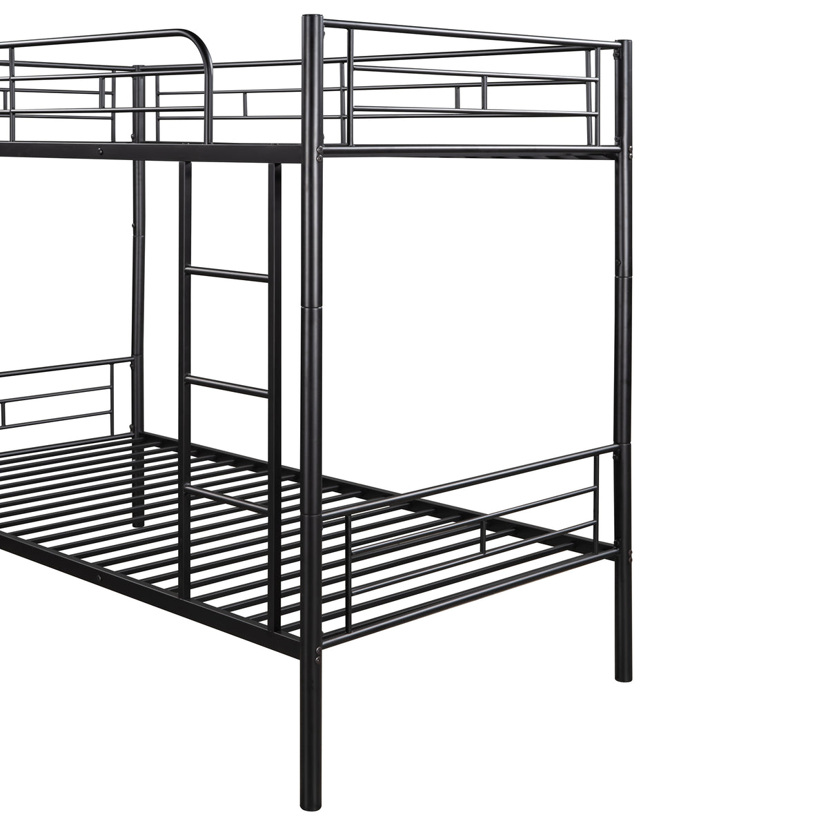 Twin Over Twin Metal Bunk Bed Black Old Sku: Mf189201Baa Black Metal Metal