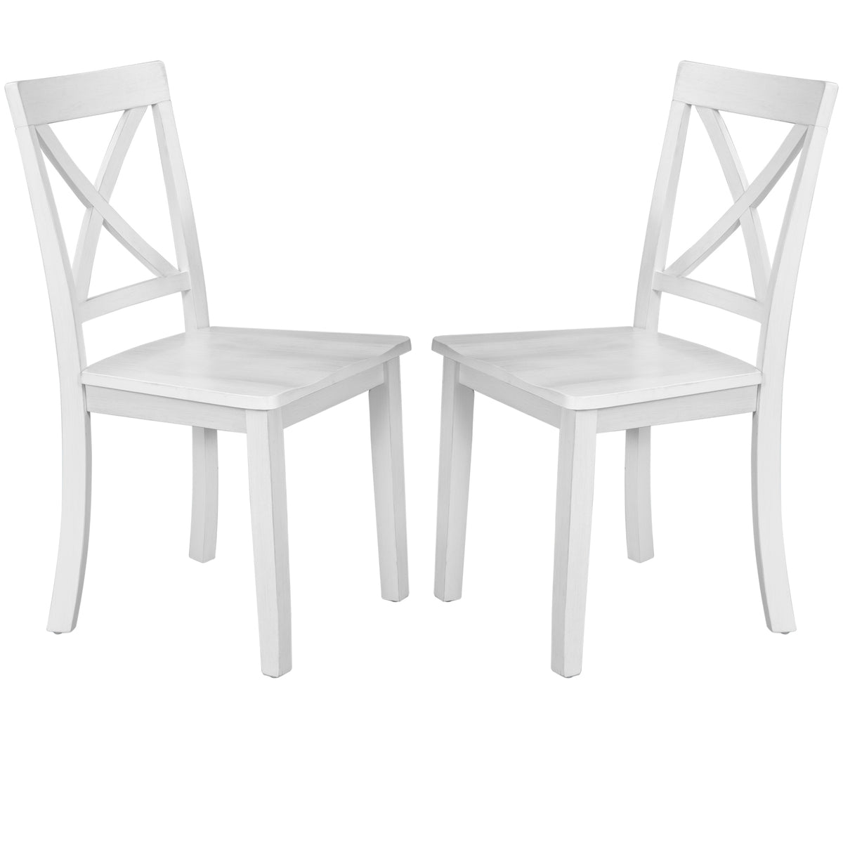 Orisfur. 5 Pieces Dining Table And Chairs Set For 4 Persons, Kitchen Room Solid Wood Table With 4 Chairs White Mdf Solid Wood
