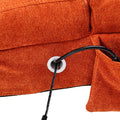 Coolmore Linen Massage Chaise Lounge Indoor With Remote Control,Ergonomic Electric Massage Long Lounger With 5 Modes For Office, Living Room,Bedroom Orange Orange Foam Linen