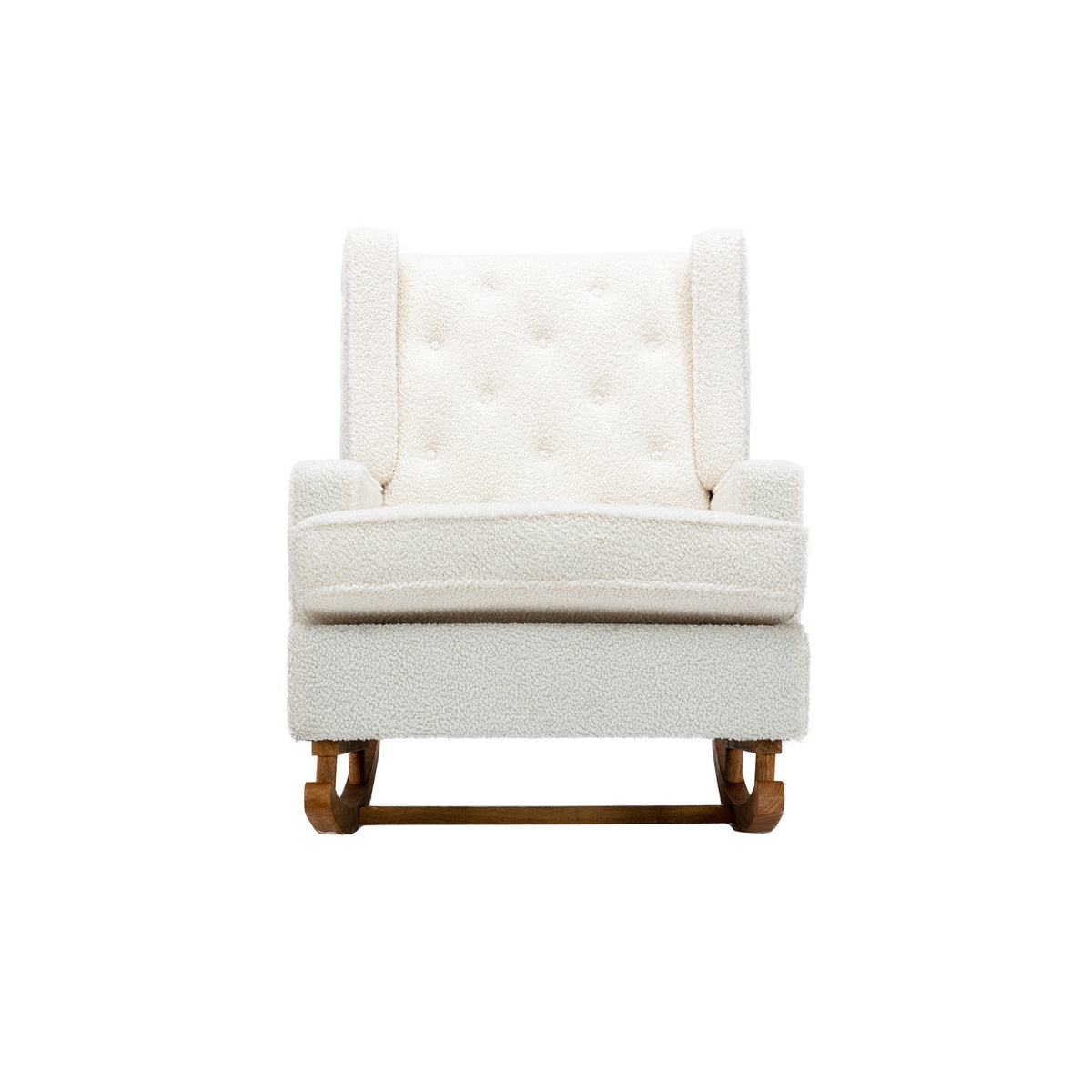 Coolmore Living Room Comfortable Rocking Chair Accent Chair White Teddy Polyester