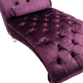 Coomoreleisure Concubine Sofa With Acrylic Feet Purple Velvet