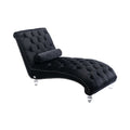 Coomoreleisure Concubine Sofa With Acrylic Feet Black Velvet