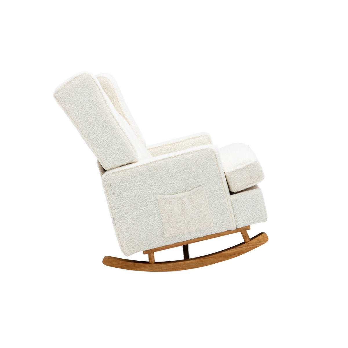 Coolmore Living Room Comfortable Rocking Chair Accent Chair White Teddy Polyester