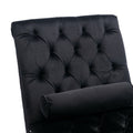 Coomoreleisure Concubine Sofa With Acrylic Feet Black Velvet
