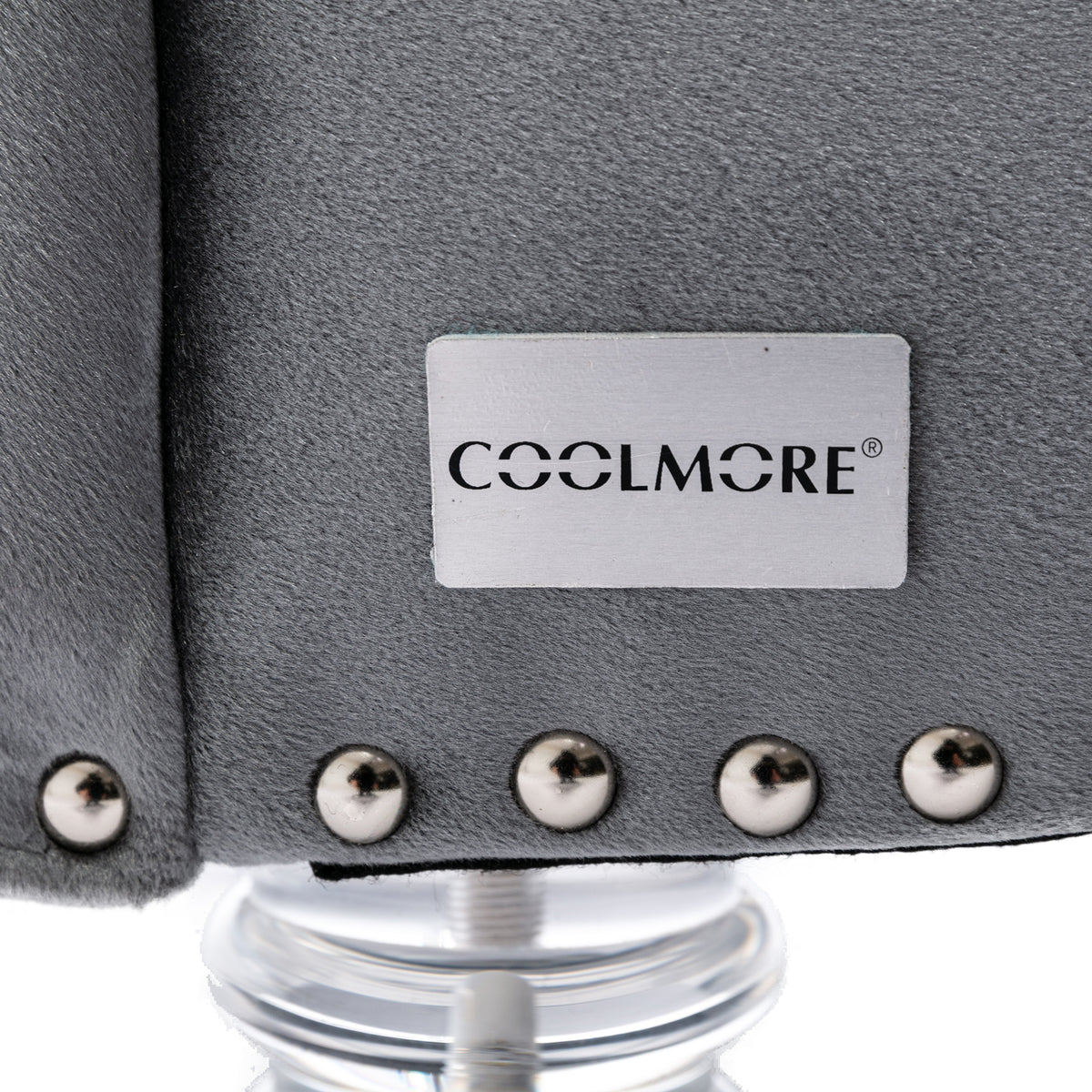 Coomoreleisure Concubine Sofa With Acrylic Feet Silver Velvet
