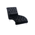 Coomoreleisure Concubine Sofa With Acrylic Feet Black Velvet