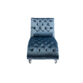 Coomoreleisure Concubine Sofa With Acrylic Feet Light Blue Velvet