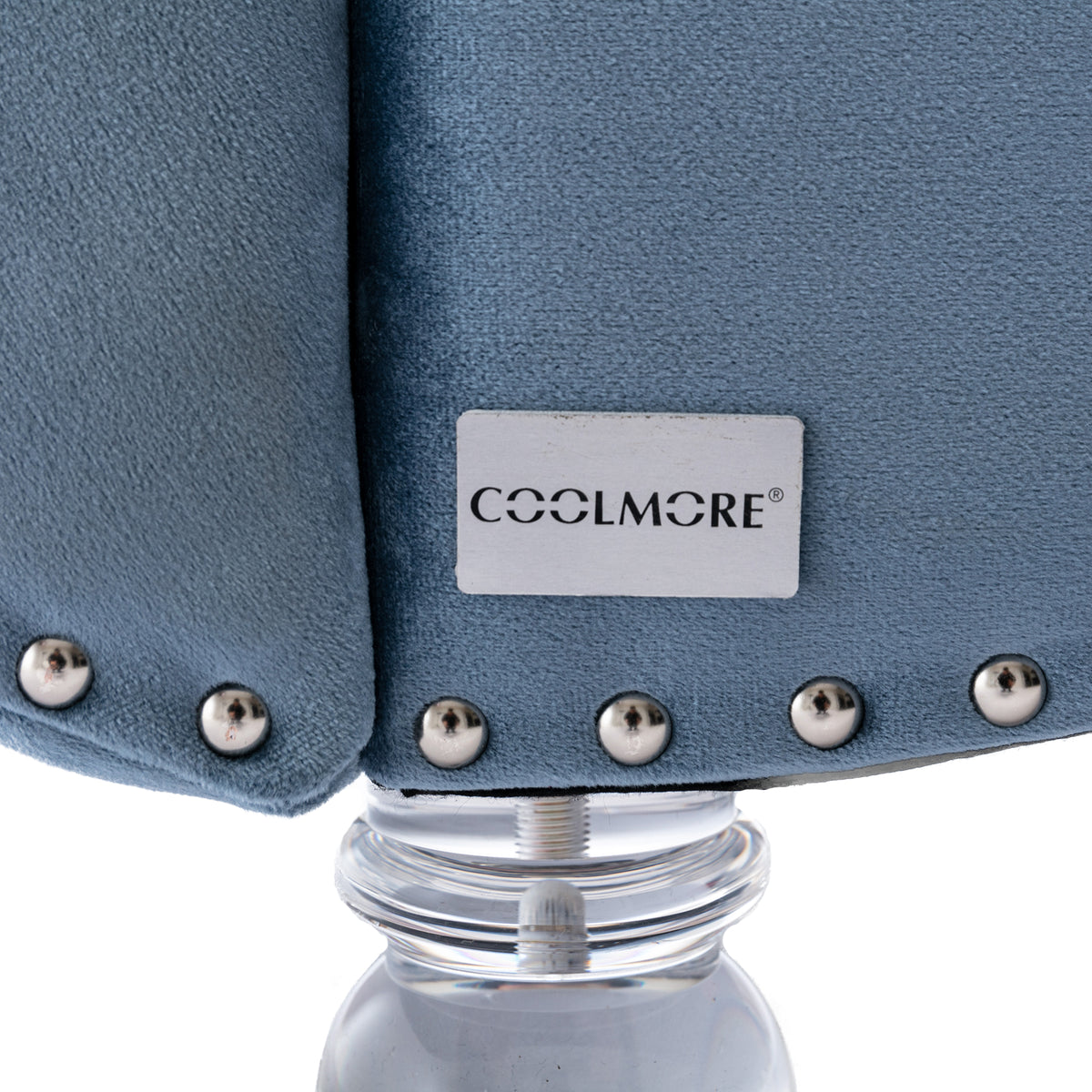 Coomoreleisure Concubine Sofa With Acrylic Feet Light Blue Velvet
