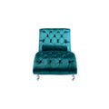Coomoreleisure Concubine Sofa With Acrylic Feet Teal Velvet