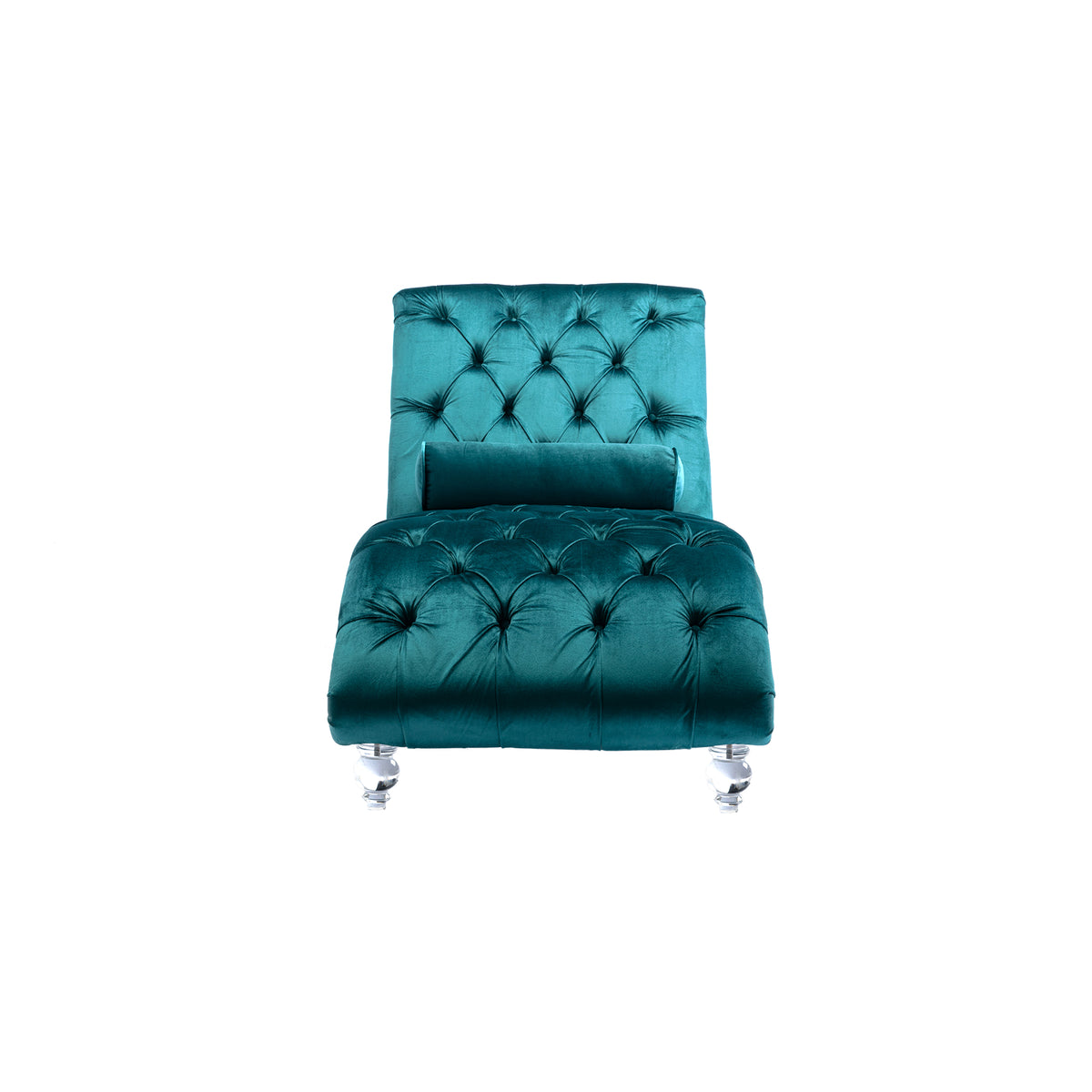 Coomoreleisure Concubine Sofa With Acrylic Feet Teal Velvet