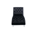 Coomoreleisure Concubine Sofa With Acrylic Feet Black Velvet