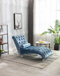 Coomoreleisure Concubine Sofa With Acrylic Feet Light Blue Velvet