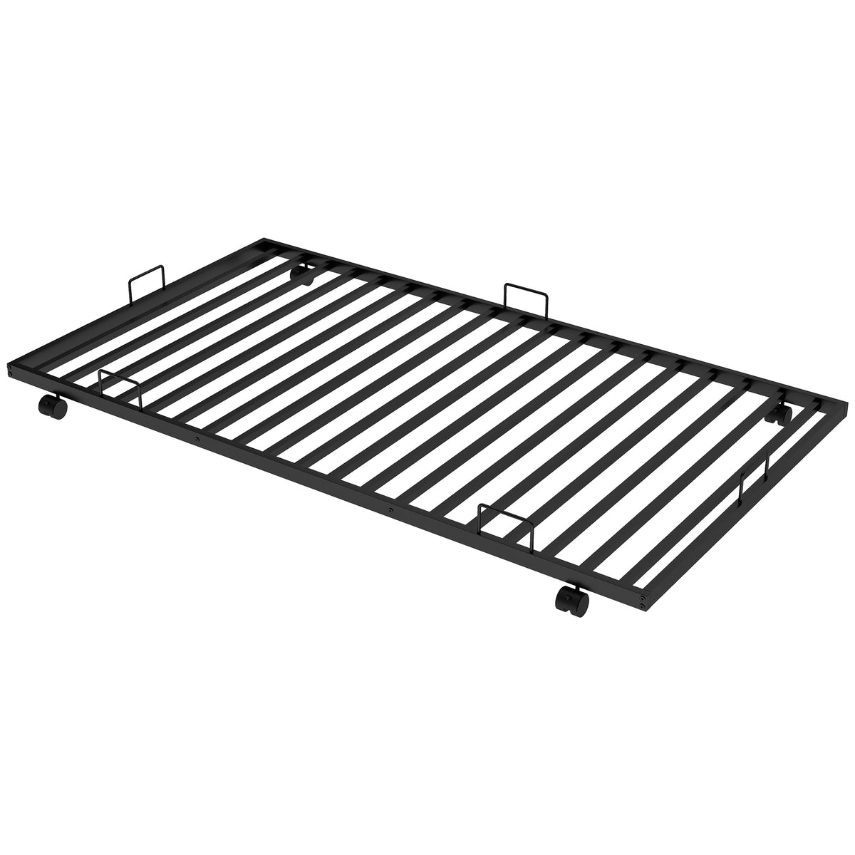 Twin Over Twin Bunk Bed With Trundle, Black Old Sku:Mf192387Aab Black Metal