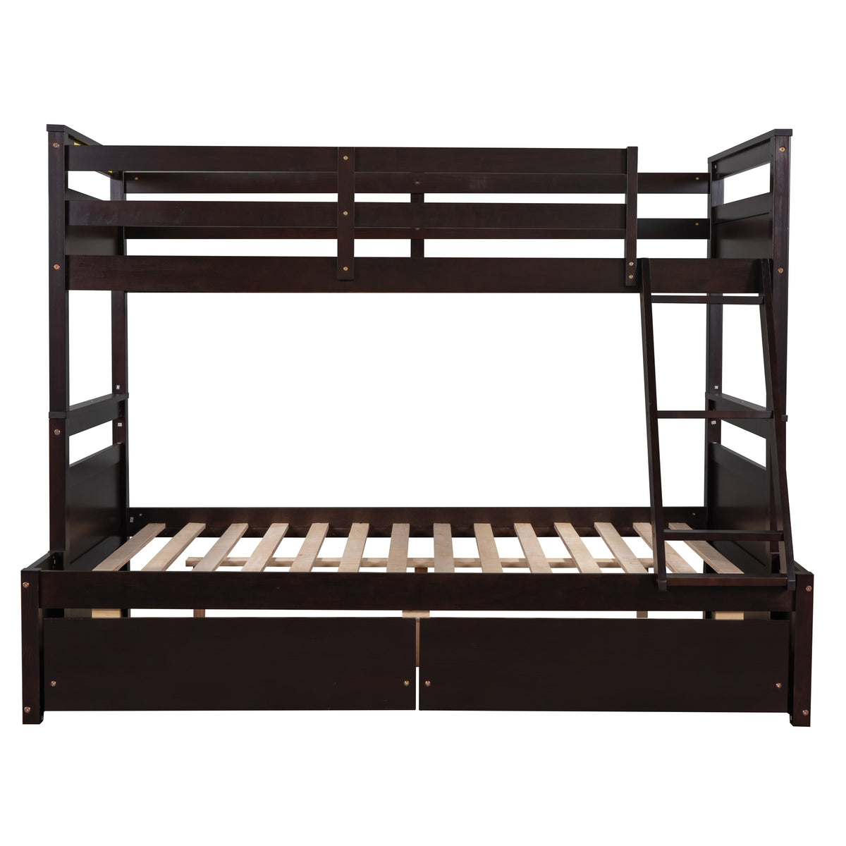 Twin Over Full Bunk Bed With Storage Espresso Old Sku :Lp000022Aap Twin Espresso Solid Wood