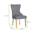 Simba Gold 2 Piece Dinning Chair Finish With Velvet Fabric In Dark Gray Dark Grey Dining Room Contemporary,Modern Accent Chairs Tufted Back Stainless Steel
