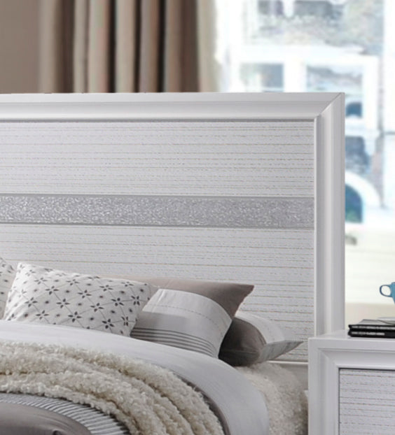 Matrix Traditional Style King 5Pc Storage Bedroom Set Made With Wood In White Box Spring Not Required King White Wood 5 Piece Set Bedroom Bed Included,Chest Included,Dresser Included,Mirror Included,Nightstand Included Traditional Solid Wood Mdf Tufted