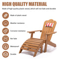 Tale Adirondack Ottoman Footstool All Weather And Fade Resistant Plastic Wood For Lawn Outdoor Patio Deck Garden Porch Lawn Furniture Brown Ban On Brown Wood Plastic