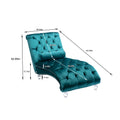Coomoreleisure Concubine Sofa With Acrylic Feet Teal Velvet