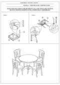 Classic Design Dining Room 5Pc Set Round Table 4X Side Chairs Cushion Fabric Upholstery Seat Rubberwood Furniture Wood White White Wood Dining Room Classic,Contemporary,Modern Rubberwood Pedestal Dining Table With Chair Mdf