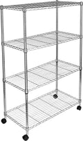 Simple Deluxe 4 Tier Heavy Duty Storage Shelving Unit, Heught Adjustable, Chrome,35.43