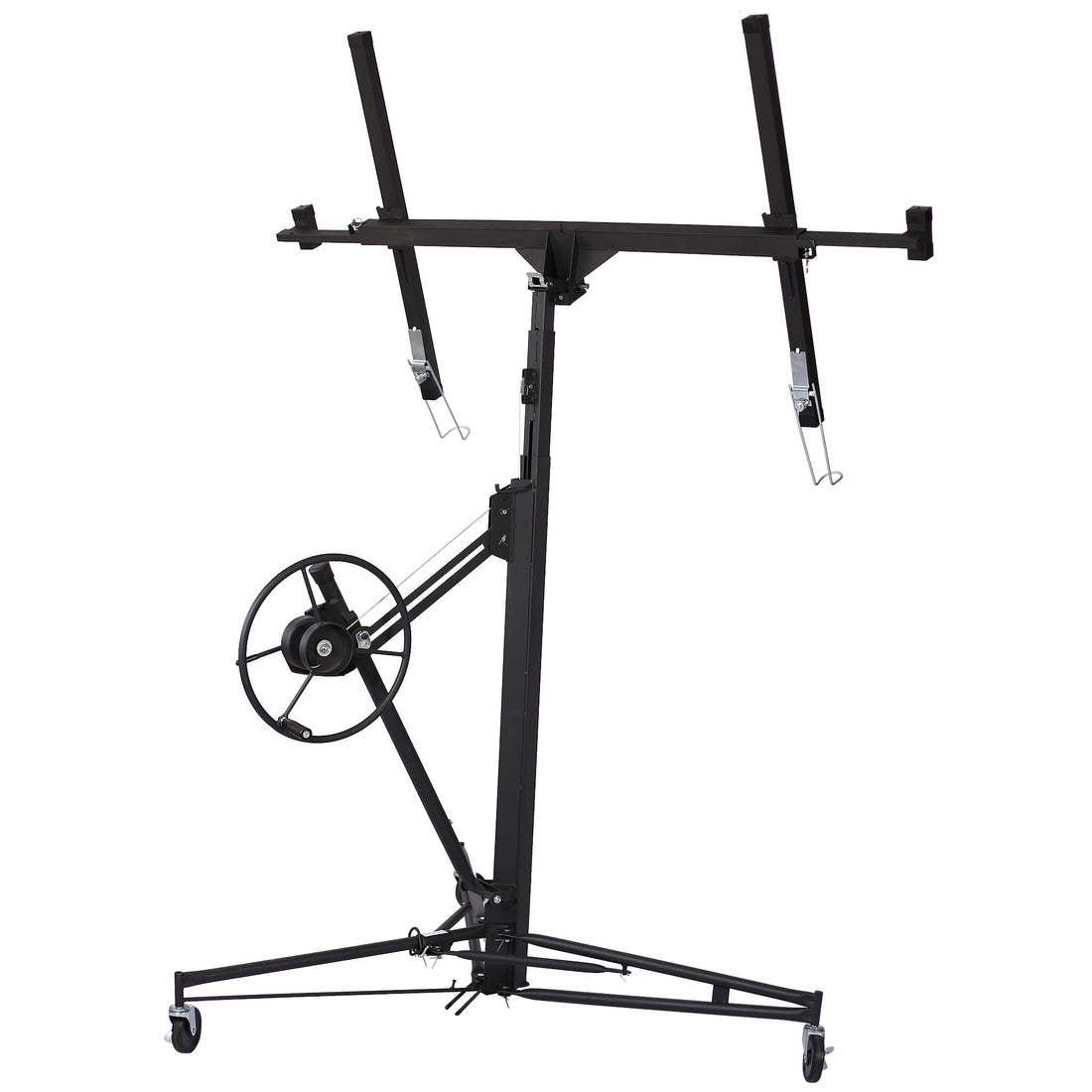 Drywall Lift Panel 13' Lift Drywall Panel Hoist Jack Lifter,Black Black Steel